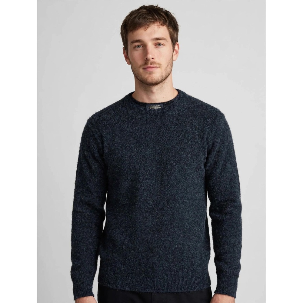 Pendleton Mens Washable Wool Crewneck Sweater Charcoal Gray Marl Size M
